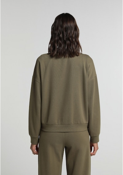 Colin's Colins Regular Fit Fermuarlı Düz Kadın Yeşil Sweatshirt Cl1080743 Q1.v2 Kha Haki