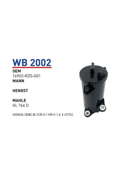 WUNDER WB2002 Mazot Filtresi Honda Civic Ix /Cr-V / Hr-V 1,6 İ Dtec