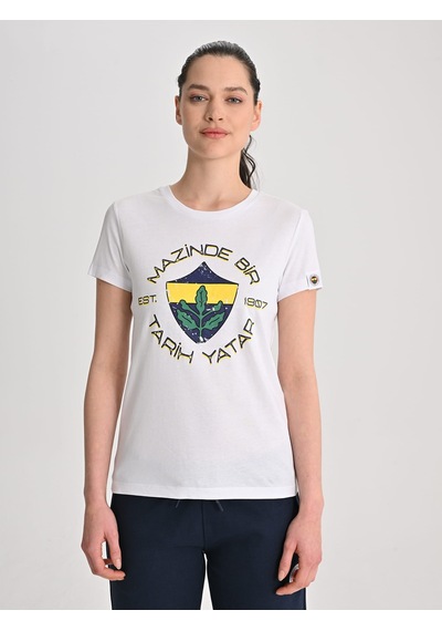 Fenerium Kadın Trıbun Est. 1907 Tshırt BEYAZ
