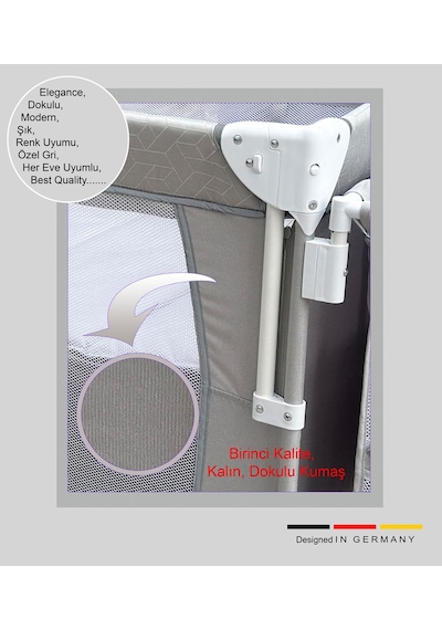 Holmer Coolstyle Premium Cibinlikli Dönenceli Anne Yanı Oyun Parkı Beşik 70x110 CM