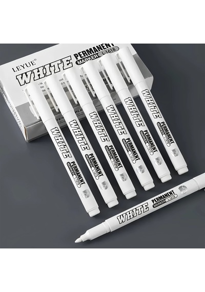 Siyah Pvc Etiket Kalemi Beyaz Renk Yaz-sil Etiket Kalemi 1 Adet Beyaz Marker Silinebilir Etiket Yazı