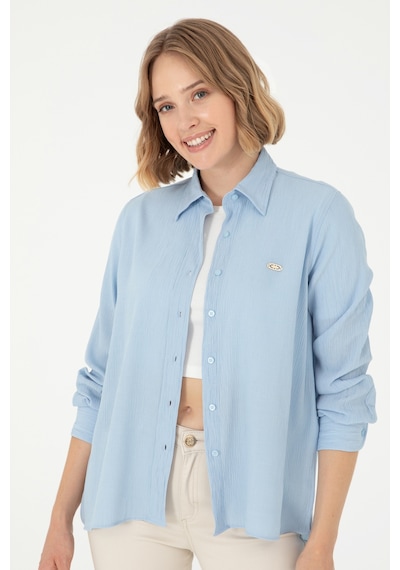 U.s. Polo Assn. Kadın Açık Mavi Gömlek Desenli 50297121-vr003 Açık Mavi