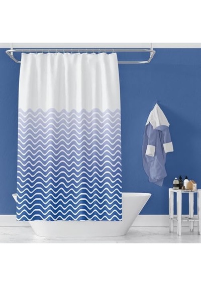 Banyo Perdesi 1x100x200 Tek Kanat Duş Perdesi Halka li Duşakabin Perdesi 1870 Açık Bej