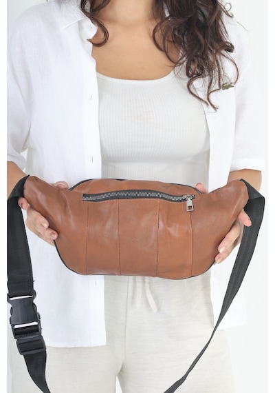 Nahitatyana Unisex Taba Çok Cepli Hakiki Deri Freebag Bel Çantası Ve Omuz Çantası Taba - 121763658 Taba