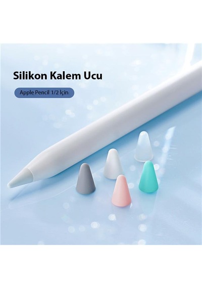 Coofbe Slikon 5 Renk 10 Adet Apple Pencil 1 Kalem Ucu 2 Pürüzsüz Yapı