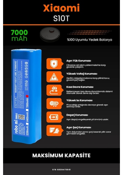 Xiaomi Mi Robot S10T 7000mAh Robot Süpürge  Bataryası