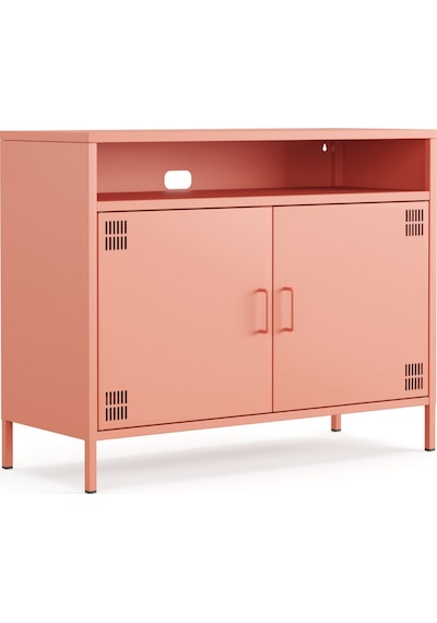 Pera Tv Ünitesi, Tv Dolabı,2 Kapaklı, Açık Raflı 100,50 X 40 X 79,50 Cm Ral 3022 Somon Pera Tv Ünitesi, Tv Dolabı,2 Kapaklı, Açık Raflı 100,50 X 40 X 79,50 Cm Ral 3022 Somon