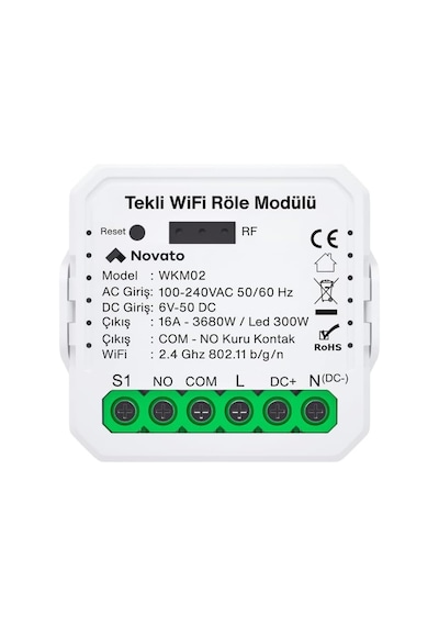 Wifi Kuru Kontak Modül Tuya, Smart Life Uyumlu - Wkm02