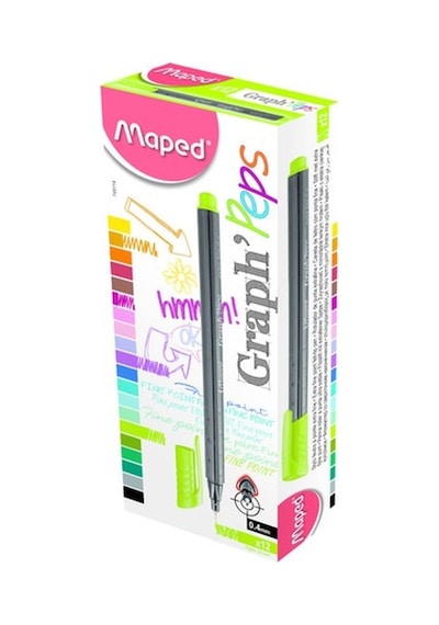 Maped Fineliner Graph Peps 0.4 Mm Elma Yeşili 12 Li 74911403 Çok Renkli