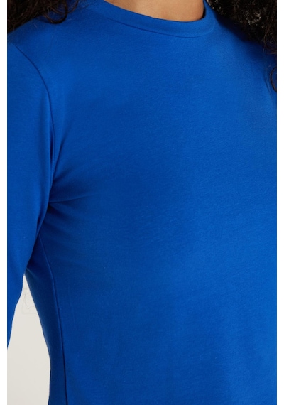 Tudors Kadın Slim Fit Pamuklu Düz Bisiklet Yaka Mavi Bluz-34102 Mavi Tudors Kadın Slim Fit Pamuklu Düz Bisiklet Yaka Mavi Bluz-34102 Mavi