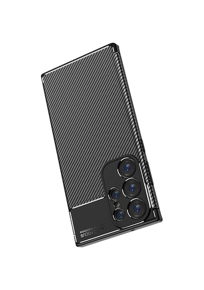 Samsung Galaxy Uyumlu S23 Ultra Kılıf Karbon Silikon Case Kapak