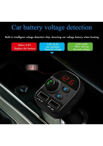 Carx9 Bluetooth Araç Kiti Fm Transmitter Çift Usb Çıkışlı