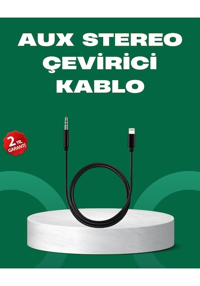 Lightning To 3.5mm Aux Ses Dönüştürücü Kablo 1 Metre Stereo Uyumlu 62803336