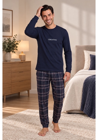Wordex Falkom 5801 İnterlok Kışlık Kalın Kumaşlı Ekose Pijamalı Erkek Ev Pijama Takımı Lacivert Wordex Falkom 5801 İnterlok Kışlık Kalın Kumaşlı Ekose Pijamalı Erkek Ev Pijama Takımı Lacivert
