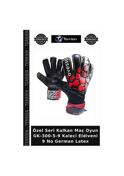Özel Seri Kalkan Maç Oyun Gk-300-5-9 Kaleci Eldiveni 9 No German Latex Çok Renkli