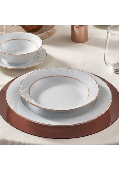 Güral Soprano 6 Adet 23 Cm Çukur Yemek Tabağı Mat Gold
