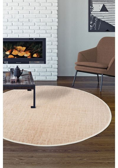 Dijidekor Halı Vizon Stylish Yıkanabilir Yuvarlak Kesme İnce ...