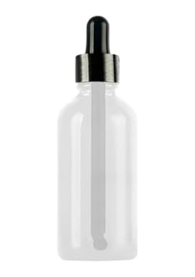 100 Ml Metal Kapaklı Damlalık Dropper Şişesi Serum 100 Cc Cam Şişe 6 Adet Siyah Kapak, Şeffaf Diğer