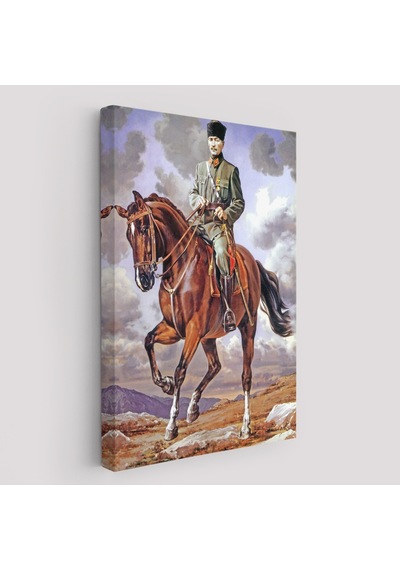 At Üstündeki Mustafa Kemal Atatürk Duvar Tablosu-6462 35 X 50