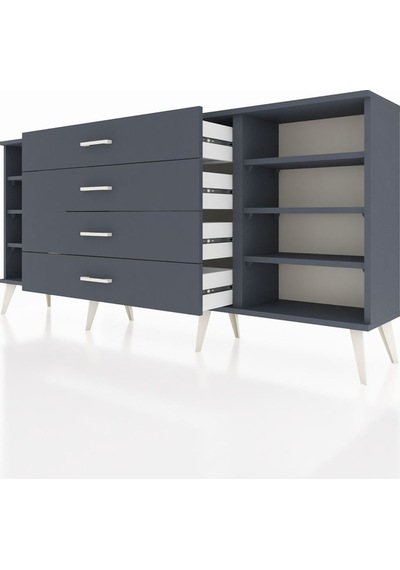Arges Konsol 6 Raflı 4 Çekmeceli 176x30x83 Antrasit-antrasit/antrasit Antrasit/antrasit Arges Konsol 6 Raflı 4 Çekmeceli 176x30x83 Antrasit-antrasit/antrasit Antrasit/antrasit