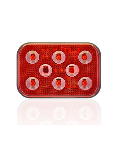Sanel 24v Universal Kare 6 Led Dış Makan Uyumlu Kırımızı Sbd24r6