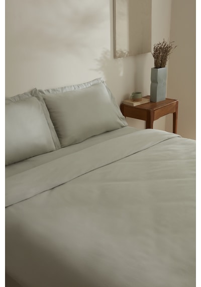 Karaca Home Jemma 120 Tel %100 Pamuk Saten Çift Kişilik Nevresim Takımı Yeşil Yeşil