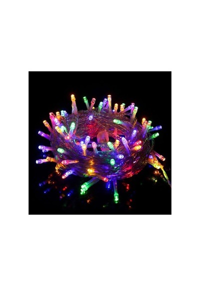 10 Metre Fişli Led Işık - 100 Led Rgb Renkli Yılbaşı Dekorasyon Lambası 10c