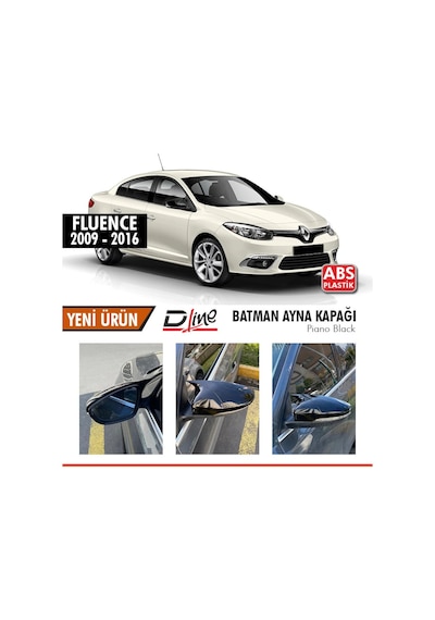 Renault Fluence Yarasa Ayna Kapağı Piano Black Parlak Siyah