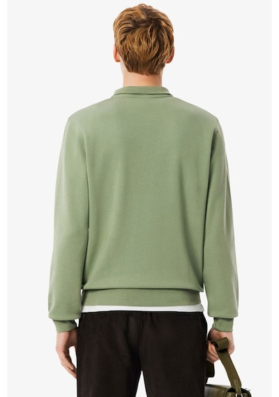 Lacoste Zip-up Fleece Sweatshirt Green Fermuarlı Dik Yaka Pamuklu Erkek Sweatshirt Yeşil