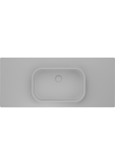 Real Stone Pure Etajerli 70x50 Beyaz Granit Banyo Lavabosu Beyaz