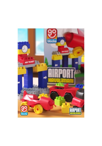 Go Blocks Airport 100 Parça Yapı Blok Seti Yapı Oyuncakları Mega Blok