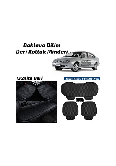 Renault Megane 1 1995-2001 Arası Siyah Deri Oto Koltuk Minderi