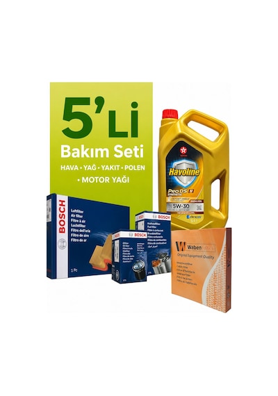 Bosch Volkswagen Passat 1.4 Tsi Filtre Bakım Seti-texaco 5w30 5lt 2008-2011 4 Lü