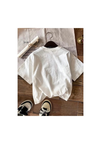 Herkesemoda Uğur Böceği Baskı Detaylı Basic T-shirt Beyaz