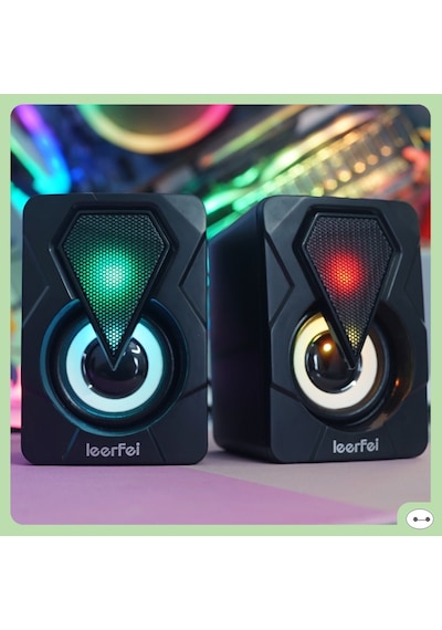 Leefei 1046 Bilgisayar Hoparlörü 1+1 Pc Hoparlörü USB Speaker