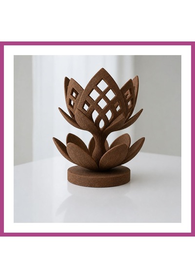 Gees Global 3d Baskı Lotus Çiçeği Mumluk - Dekoratif Tealight Mumluk-kahverengi Gbzs