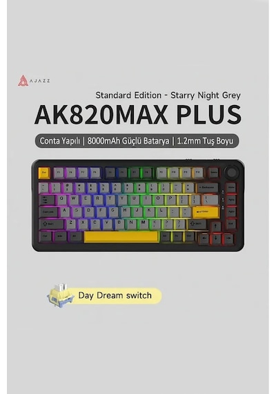 Ak820 Max Plus-hot-swap-dinamik Rgb Mekanik Oyun Klavyesi Day Dream Switch - Siyah