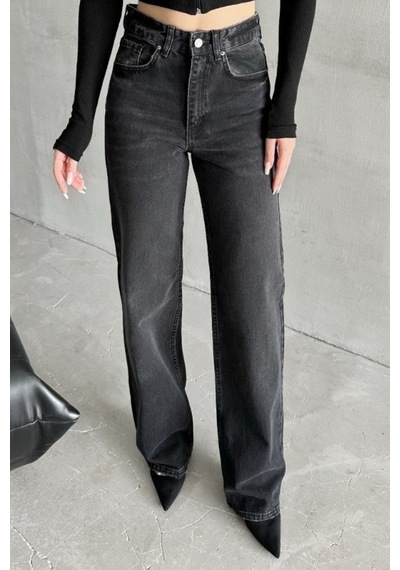 Balenbi Kadın Yüksek Bel Jean Yıkamalı Geniş Paça Wide Leg Kot Pantolon 1242 Antrasit W52 Balenbi Kadın Yüksek Bel Jean Yıkamalı Geniş Paça Wide Leg Kot Pantolon 1242 Antrasit W52
