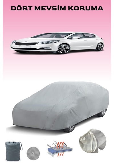 Kia Cerato 3 Hatchback Uyumlu Araba Brandası, Oto Branda, Araba Çadırı, Su-güneş Geçirmez Gri