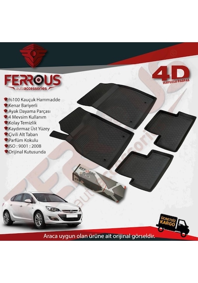 Turkmenaksesuar Opel Astra J Hb Refref 4D Paspas Siyah ve Bagaj Havuzu 2010 2018