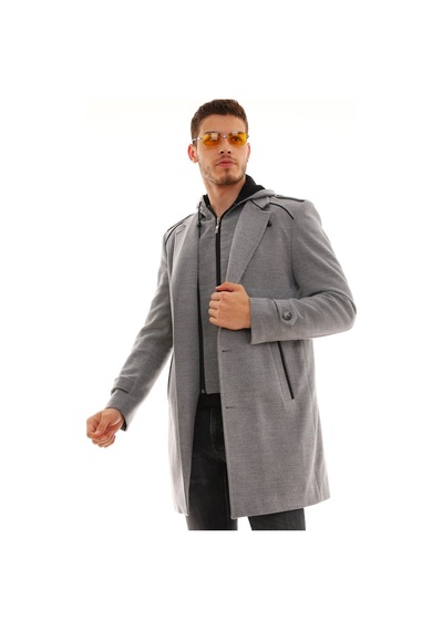 Plt8401 Dewberry Erkek Palto-gri Gri