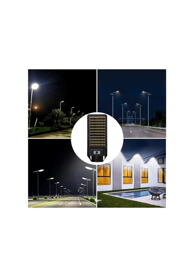 300w Çift Yüzey Şarjlı Güneş Enerjili Ultra İnce Led Sokak Lambası/ Su Geçirmez, Sensörlü, Kumandalı