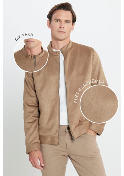 Ac&Co / Altınyıldız Classics  Erkek Bej Standart Fit Normal Kesim Dik Yaka Mont Bej