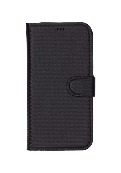 Cüzdan Taşıma Derdi Olmadan İphone 16 Pro Uyumlu Hakiki Deri El Yapımı Kart Yuvalı Kılıf Karbon Siyah Diğer