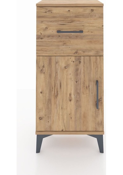 Arges Komodin Tek Raflı Tek Çekmeceli Tek Kapaklı 44x30x96 Ça... Çam