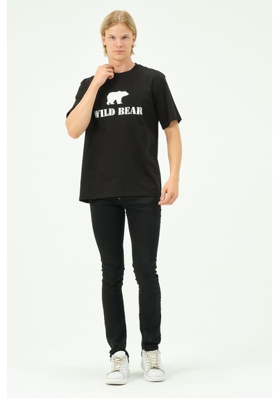 Rich Erkek T-shirt Ayı Baskılı Bear Tişört SIYAH Rich Erkek T-shirt Ayı Baskılı Bear Tişört SIYAH