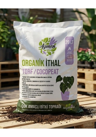 Ayrex Aymen Çiçekçilik 20 Litre Ithal Torf Cocopeat Ponza Özel Karışım Saksı Harcı Çiçek Ve Bitki Toprağı - Diğer