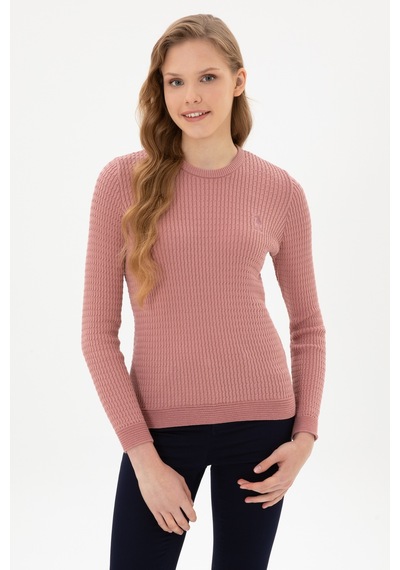 U.S. Polo Assn. Kadın Orkide Bisiklet Yaka Basic Kazak 50307763-VR221