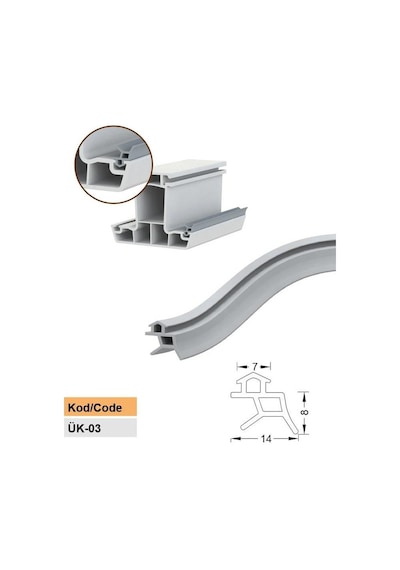 Contacall Pvc Kapı-pencere Değişim Contası Yalıtım Fitili Kalın Model 7mm Gri 10 Metre
