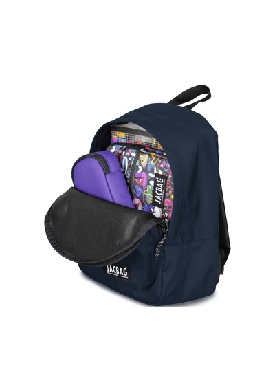 Jacbag Classic Junior -Tek Bölmeli Okul Çantası Junior Jac-Lacivert Çok Renkli